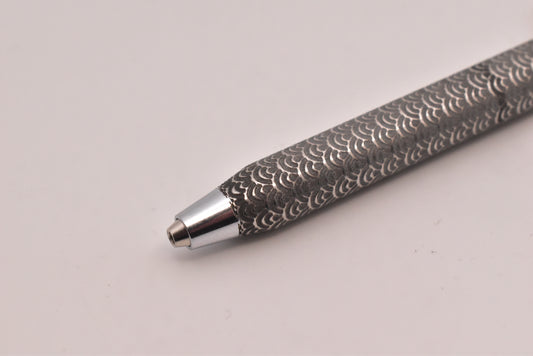 Silver Wolf Clutch Pencil - Seigaha - Deep Engraved
