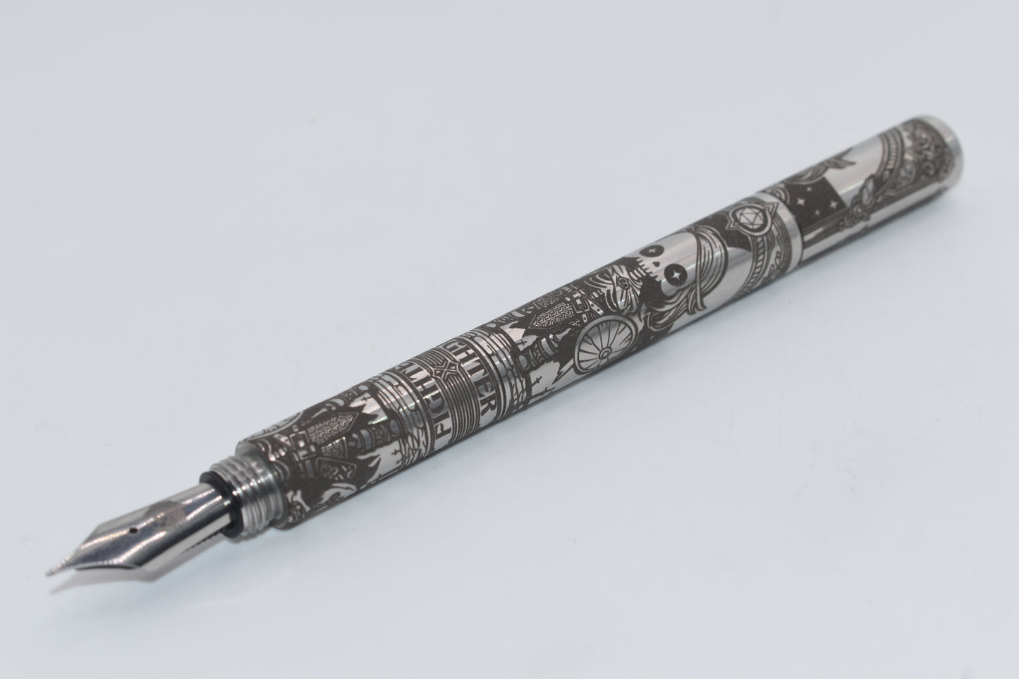 Silver Wolf Clutch Pencil - Stainless Steel - Ceracote - Blue Titanium