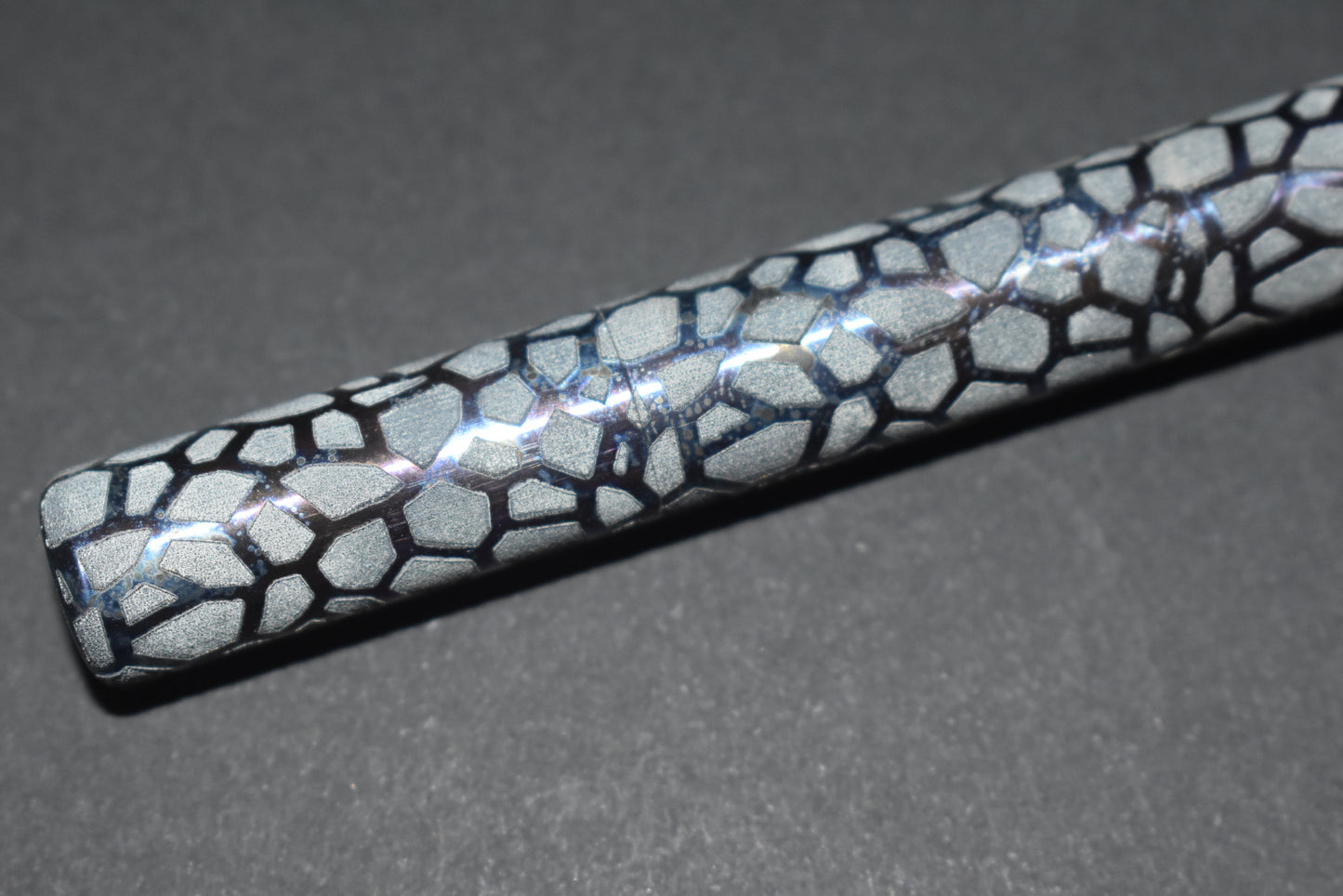 Pocket Fox - Titanium - Elven Lattice- Rainbow Anodized (Please note that this finish has a very matt texture)